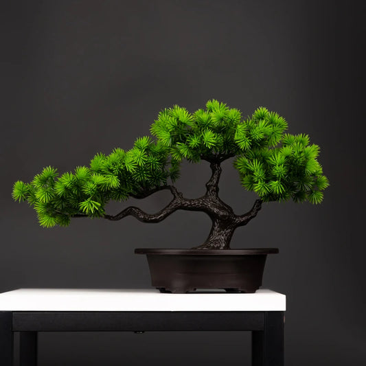 Artificial Pine Bonsai – Elegant Desktop Decor - 27 cm