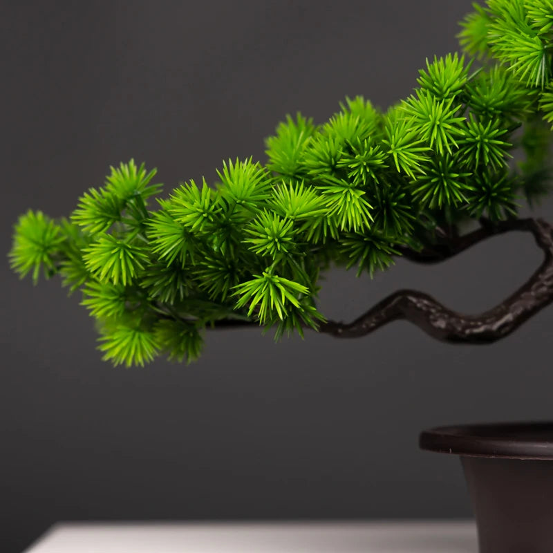 Artificial Pine Bonsai – Elegant Desktop Decor - 27 cm