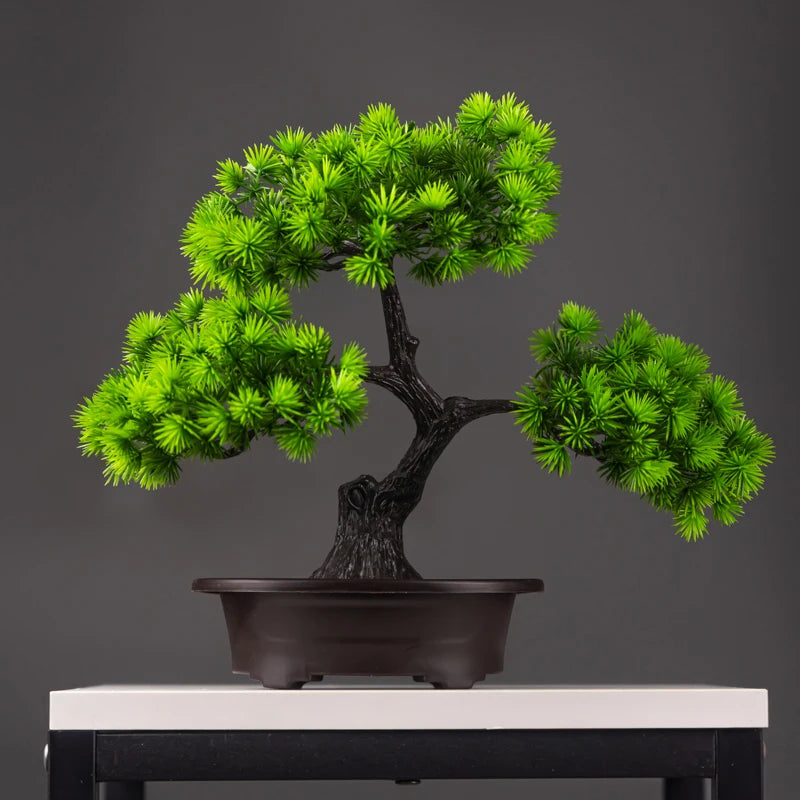 Artificial Pine Bonsai – Elegant Desktop Decor - 27 cm