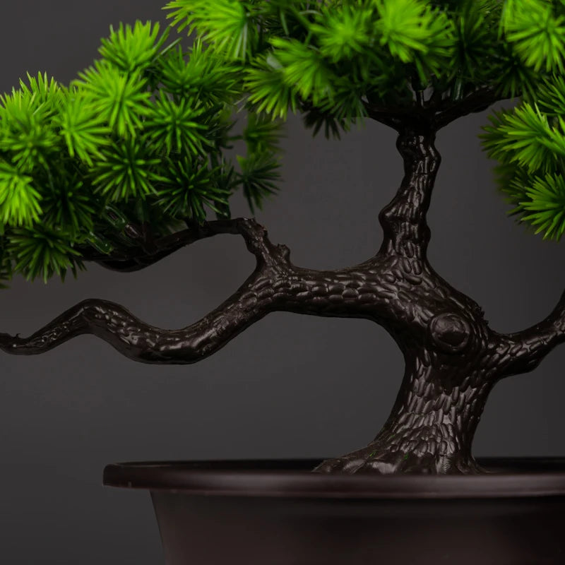 Artificial Pine Bonsai – Elegant Desktop Decor - 27 cm