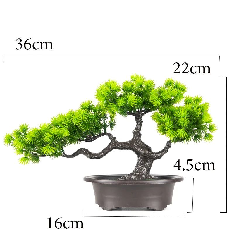 Artificial Pine Bonsai – Elegant Desktop Decor - 27 cm