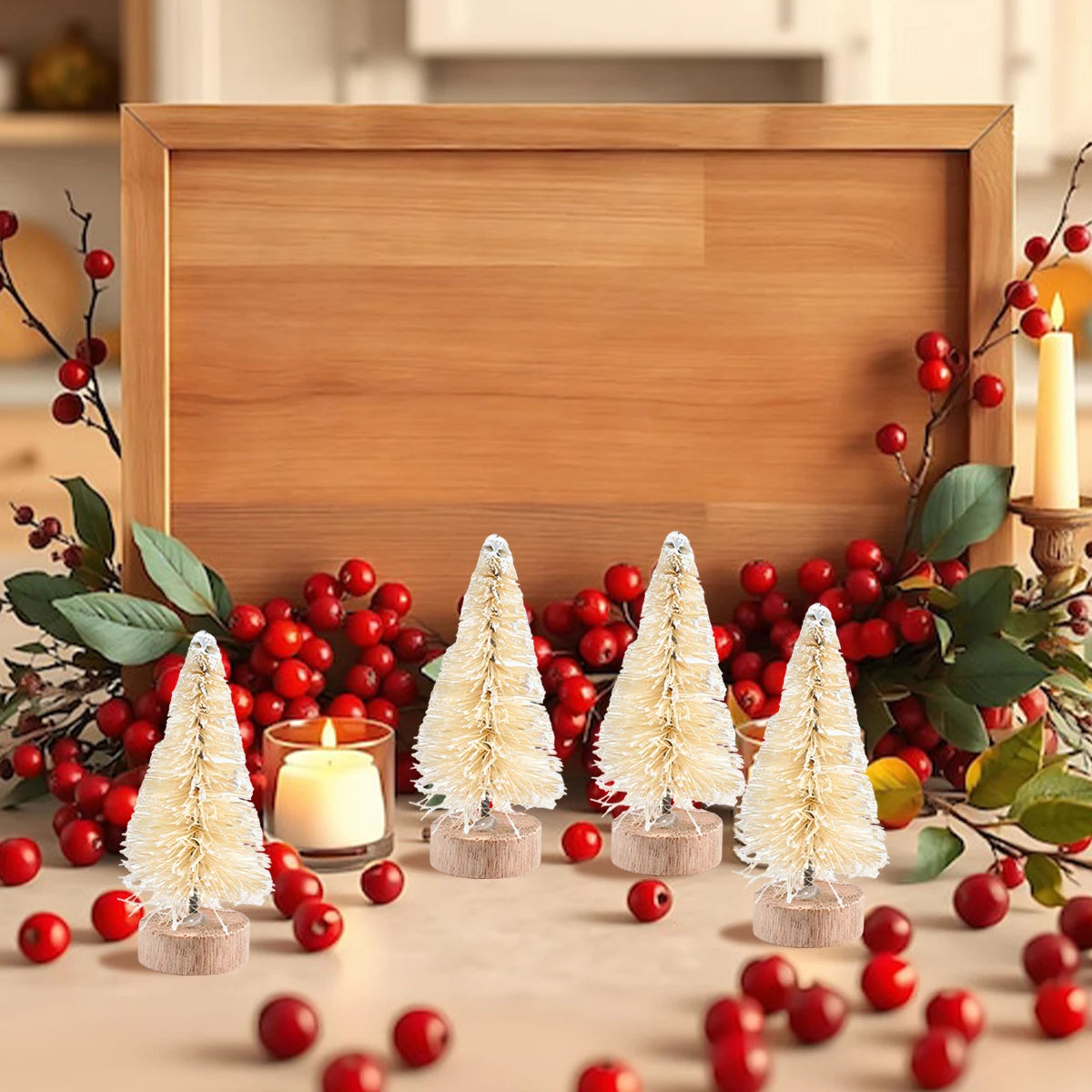 Artificial Mini Wooden Christmas Trees