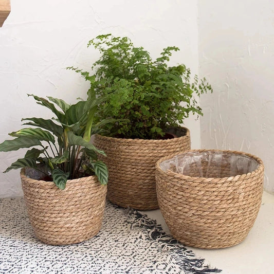 Straw Woven Flower Plant Pot Basket