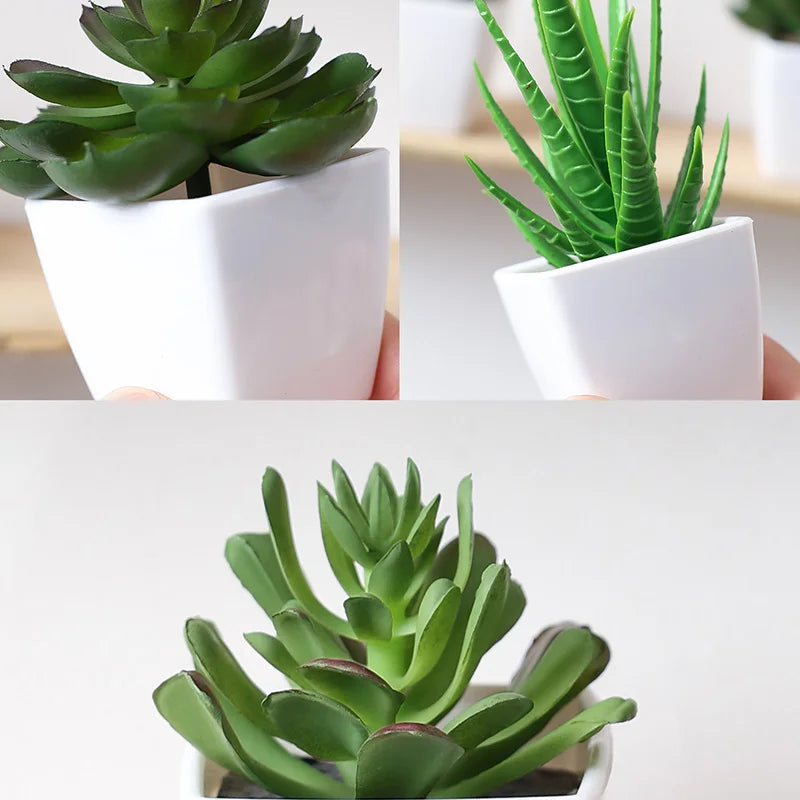 (A set of 3PCS) Simulated Mini Potted Plants Suitable For Decorating Homes, Restaurants, Tabletops, Windowsills, And Bookshelves