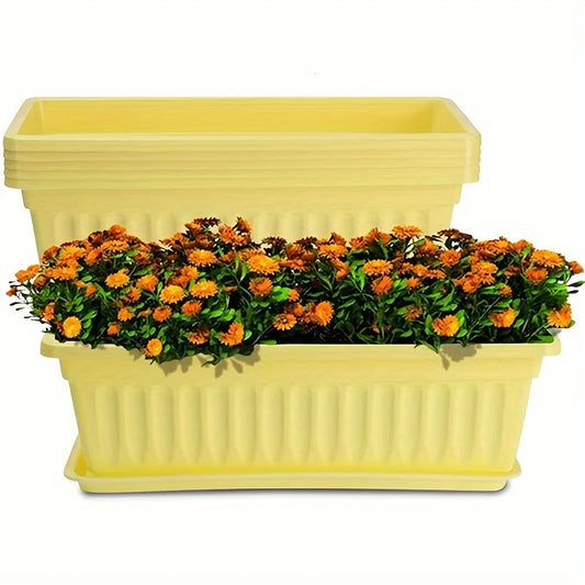 Rectangular Flower Pot With Drainage Holes