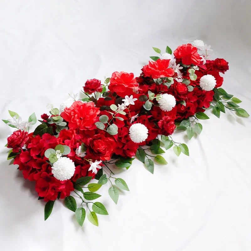 Artificial Flower Row Wedding Table Centerpiece