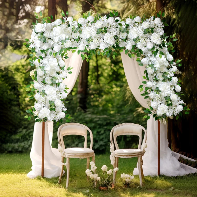 Artificial Flower Row Wedding Table Centerpiece